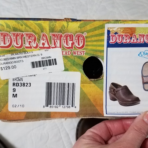 Durango Women's Clogs size 9M Brown Leather Western Slip-on shoe  RD3823… - Picture 11 of 11